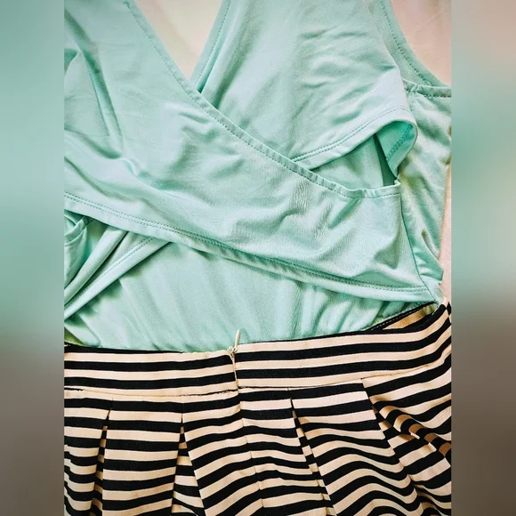 Charming Charlie Womens Blue And Striped Sleeveless Open Back Dress Size Medium - Picture 12 of 13